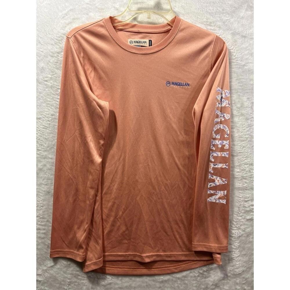 Magellan Outdoors Women's Fish Gear Long Sleeve Shirt Coral XL Boyfriend Fit